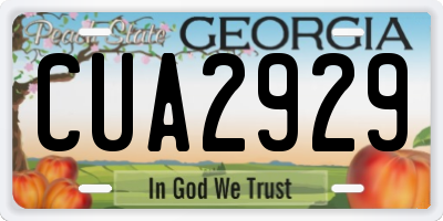 GA license plate CUA2929