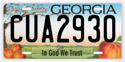GA license plate CUA2930