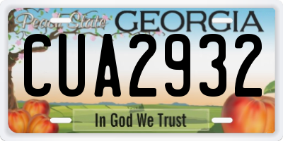 GA license plate CUA2932