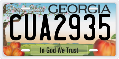 GA license plate CUA2935
