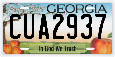 GA license plate CUA2937