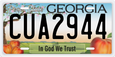 GA license plate CUA2944