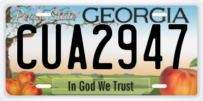 GA license plate CUA2947