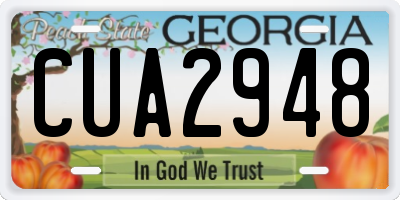 GA license plate CUA2948