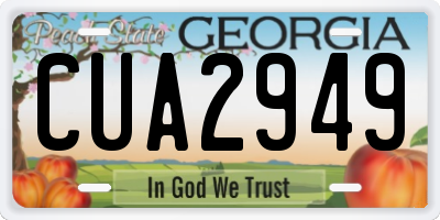 GA license plate CUA2949