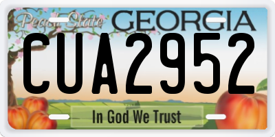 GA license plate CUA2952