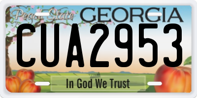 GA license plate CUA2953