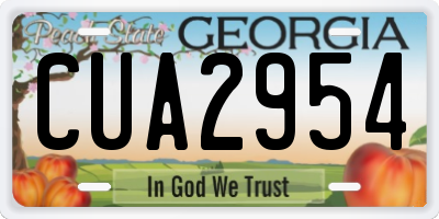 GA license plate CUA2954
