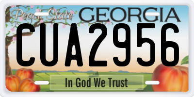 GA license plate CUA2956