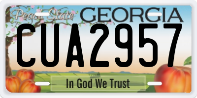GA license plate CUA2957
