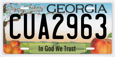 GA license plate CUA2963