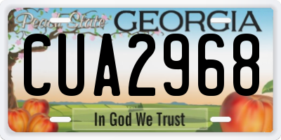 GA license plate CUA2968