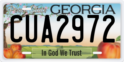 GA license plate CUA2972