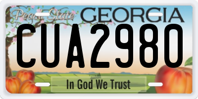 GA license plate CUA2980