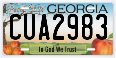 GA license plate CUA2983