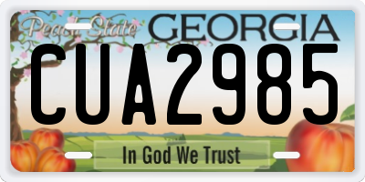GA license plate CUA2985