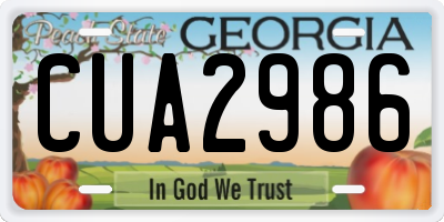 GA license plate CUA2986