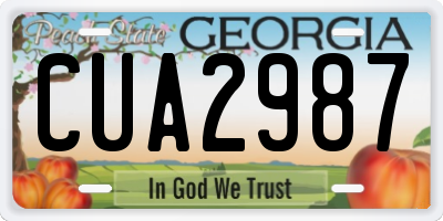 GA license plate CUA2987