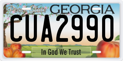 GA license plate CUA2990