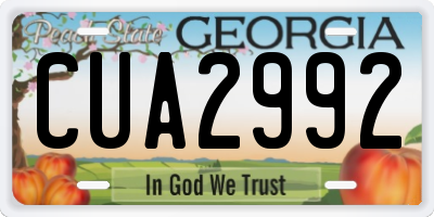 GA license plate CUA2992