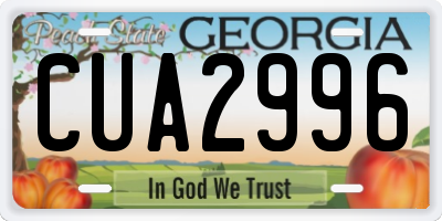 GA license plate CUA2996