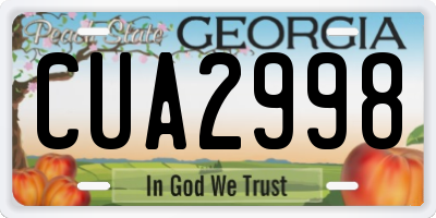 GA license plate CUA2998