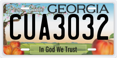 GA license plate CUA3032