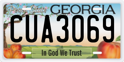 GA license plate CUA3069