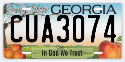 GA license plate CUA3074