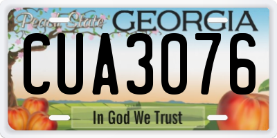 GA license plate CUA3076