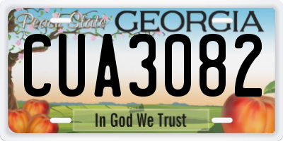 GA license plate CUA3082