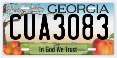 GA license plate CUA3083