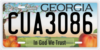 GA license plate CUA3086