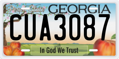 GA license plate CUA3087