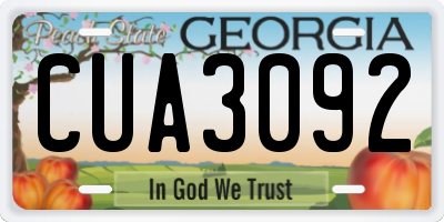 GA license plate CUA3092