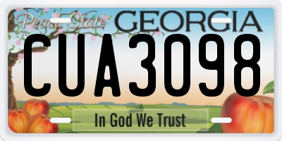 GA license plate CUA3098
