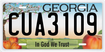 GA license plate CUA3109