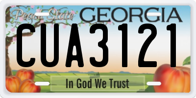 GA license plate CUA3121