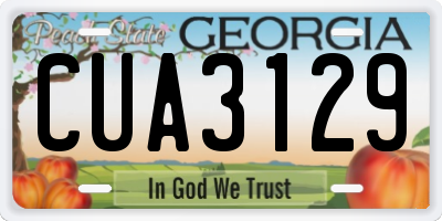 GA license plate CUA3129