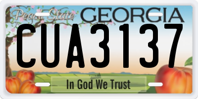 GA license plate CUA3137