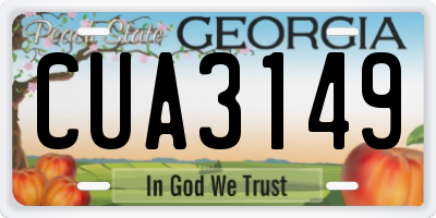 GA license plate CUA3149