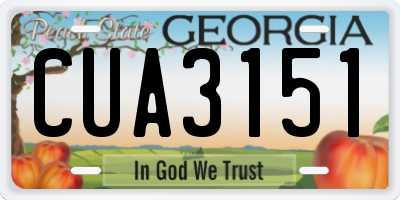 GA license plate CUA3151