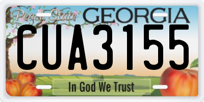 GA license plate CUA3155