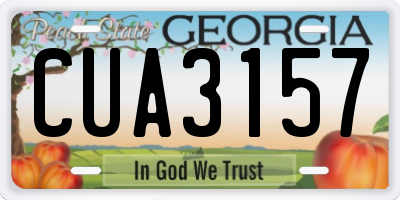 GA license plate CUA3157