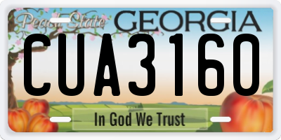 GA license plate CUA3160