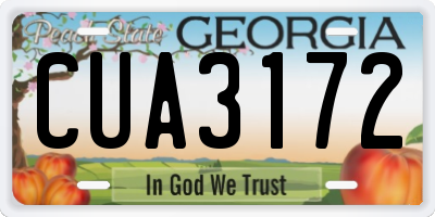 GA license plate CUA3172