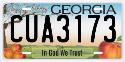 GA license plate CUA3173