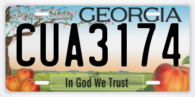 GA license plate CUA3174