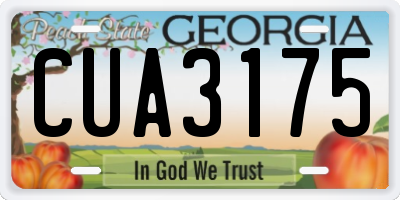 GA license plate CUA3175