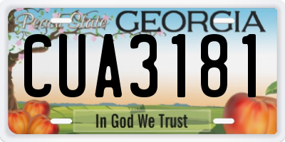 GA license plate CUA3181